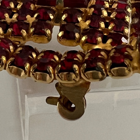 Vintage Brooch Czech Garnet Glass Bohemian - Picture 7 of 16